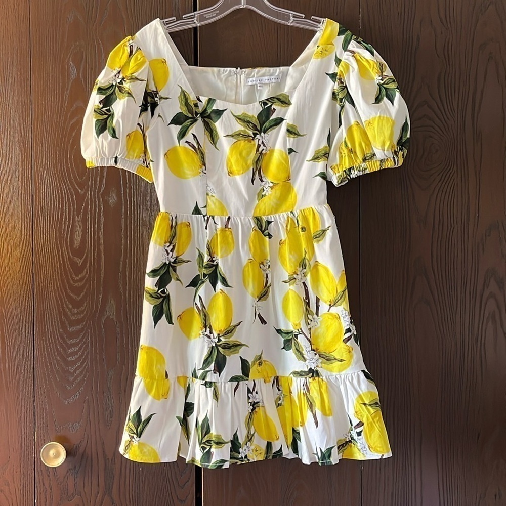 English Factory short sleeved white dress with lemons. Size XS